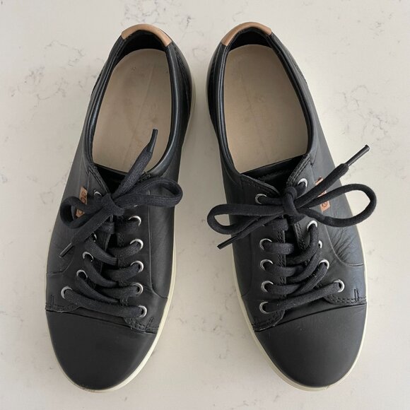 Ecco Soft 7 Lo Cut Lace Up Leather Sneakers Black Sz 41EU/7US - Picture 12 of 12